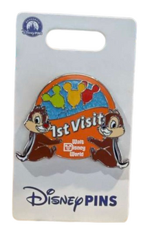 Disney Parks Walt Disney World Chip and Dale "1st Visit" Pin New with Card