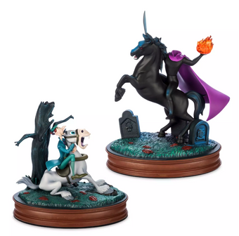 Disney Ichabod Crane and Headless Horseman Light-Up Figure Set Mr. Toad D23 New