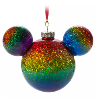 Disney Parks Mickey Mouse Icon Ball Ornament Rainbow Pride Collection New W Tag