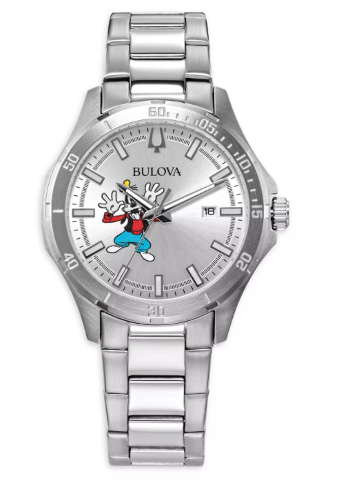 Disney Parks Goofy Stainless Steel Quartz Watch by Bulova New with Box