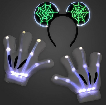 Disney Parks Halloween Mickey Light-Up Skeleton Costume Accessory Set New W Tag