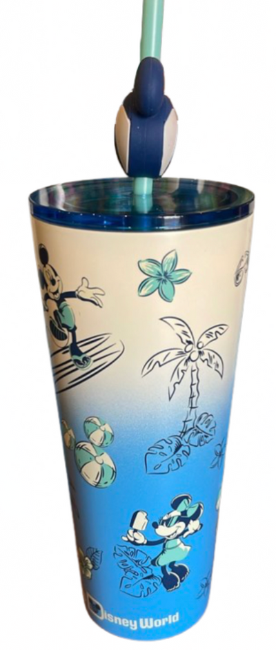 Disney Parks Starbucks Mickey & Minnie Summer Blue Tumbler W Straw New with Tag