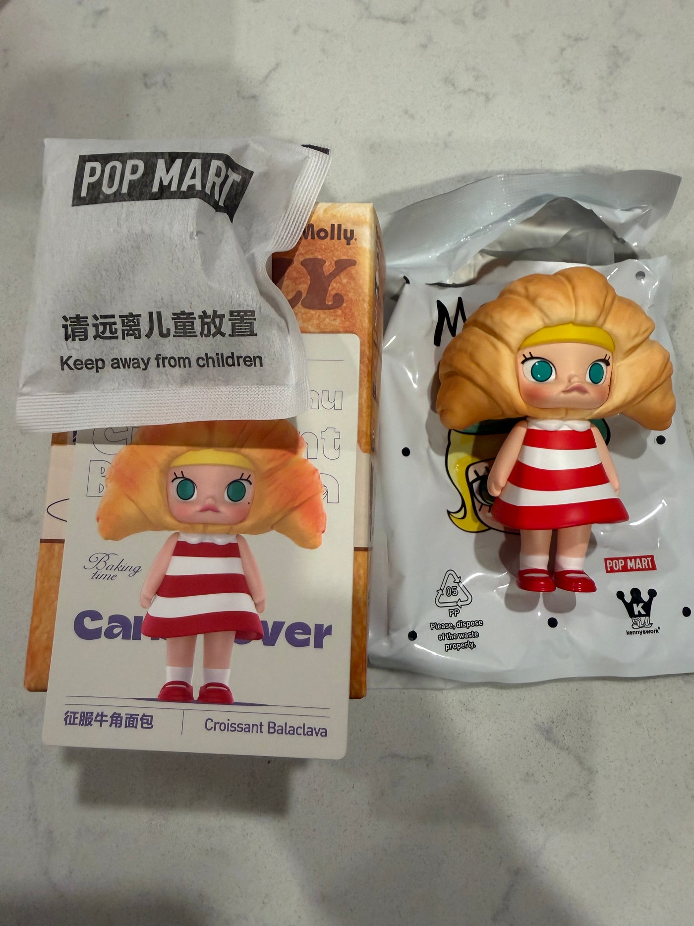 Pop Mart MOLLY Carb-Lover Croissant Balaclava Figure USA SELLER New