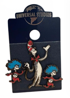 Universal Studios Cat in the Hat Dr Seuss Set of 3 Pin New With Tag