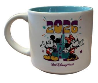 Disney Parks WDW 2026 Mickey and Minnie Mouse Castle Coffee Mug New with Tag