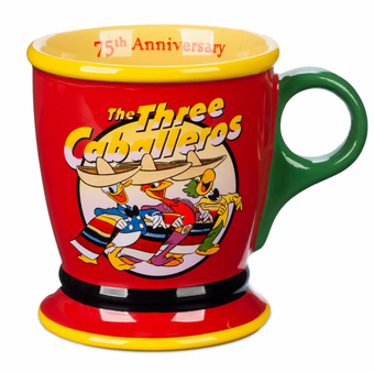 Disney Store The Three Caballeros 75th Anniversary Ceramic Mug Donald Panchito