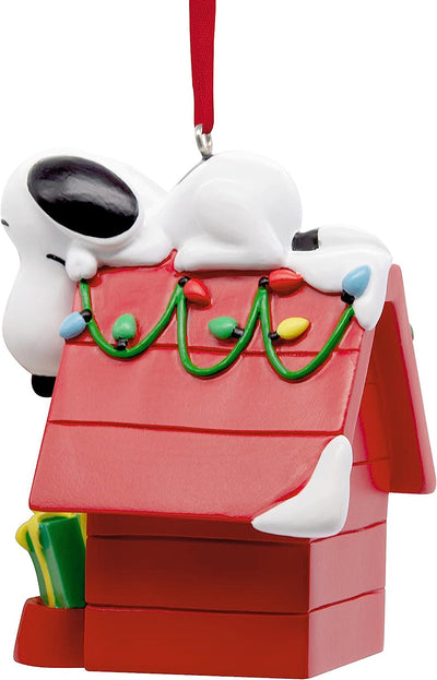 Hallmark Peanuts Snoopy on Holiday Doghouse Christmas Ornament New With Box