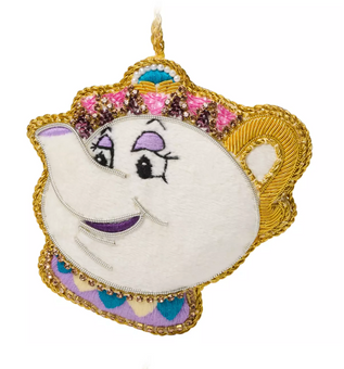 Disney Beauty and the Beast Mrs. Potts Beaded Beaded Christmas Ornament New Tag
