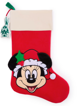 Disney Parks Santa Minnie Mouse Mrs. Claus Festive Stocking New With Tag