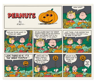 Hallmark Peanuts Great Pumpkin Comic Strip Throw Blanket 60x50 New With Tag
