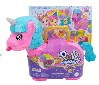 Polly Pocket Unicorn Partyland Playset 30pc with 2 Micro Dolls Toy New With Tag