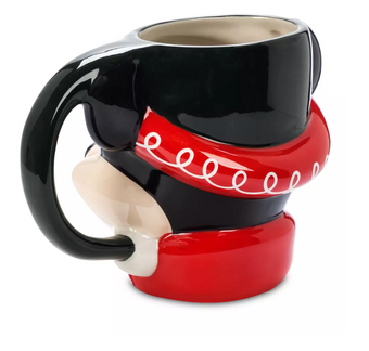 Disney Parks Mickey in Elf Hat Gloss Ceramic Holiday Christmas Coffee Mug New