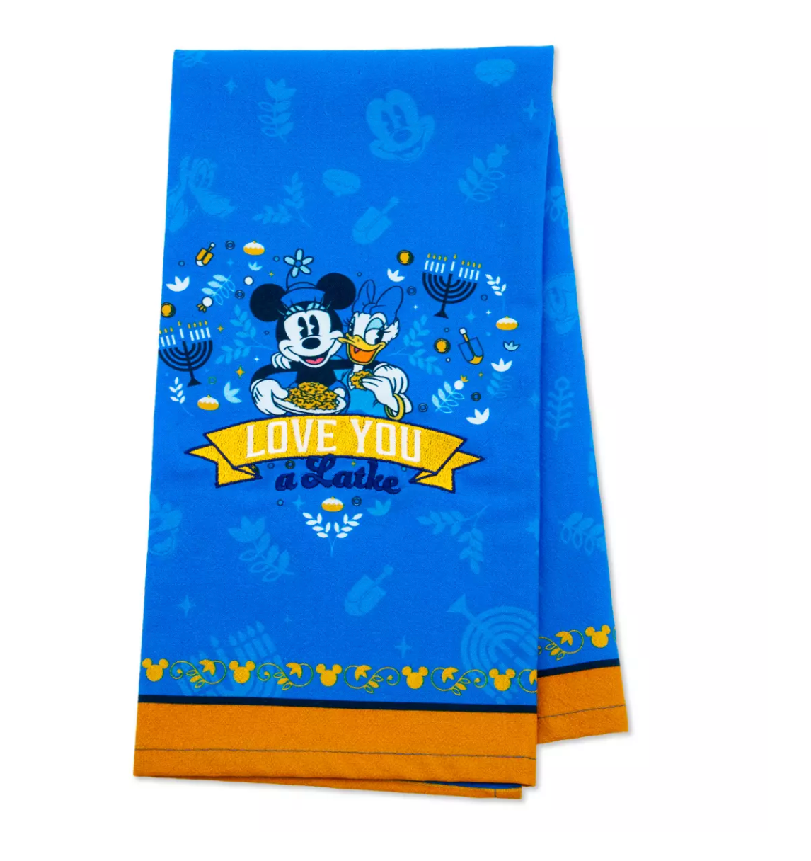 Disney Parks Minnie and Daisy Duck Hanukkah Kitchen Towel New with Tag