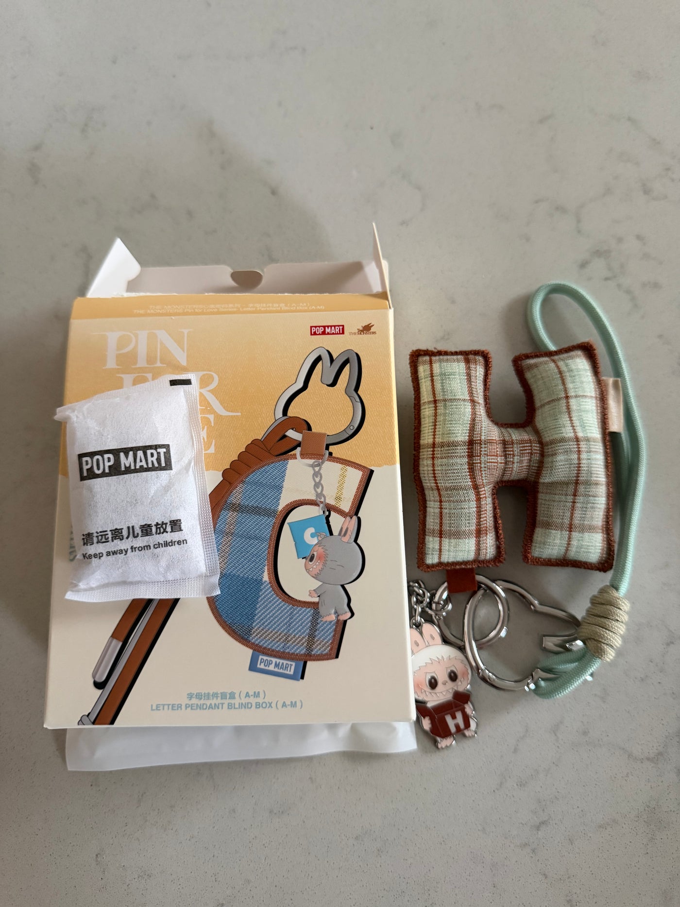 Pop Mart Labubu The Monsters Pin for Love Letter Pendant H Keychain USA New