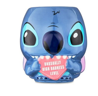 Zak Valentine 2024 Stitch Unusually High Badness Level Ceramic Chibi Mug New