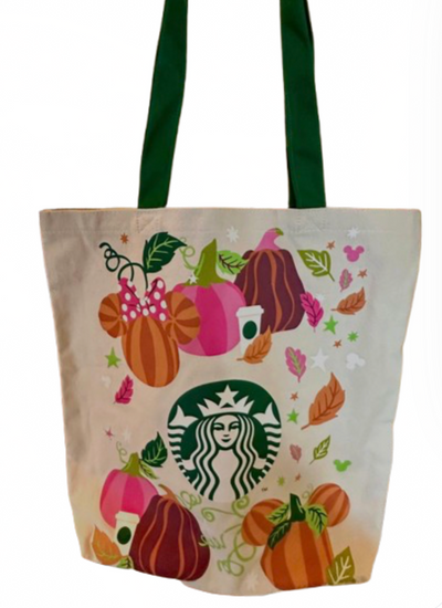Disney Parks WDW Starbucks Fall Park Days Lattes Tote Bag New with Tag