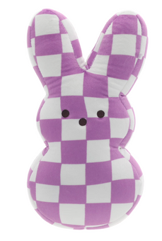 Peeps Checkered Purple Bunny Plush Stuffed Animal Toy Easter Decoration New Tag