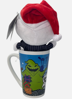 Disney Nightmare Before Christmas Santa Jack Sally Plush in Mug Gift Set New