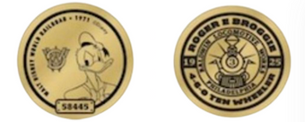 Disney Magic Kingdom Train Station Donald Duck Collectible Coin Medallion New