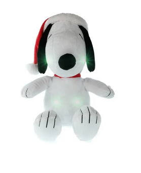 Peanuts Snoopy Santa Christmas Plush with Lights New with Tag