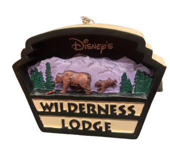 Disney Parks Wilderness Lodge Resort Bear Cub Forest Christmas Ornament New Tag