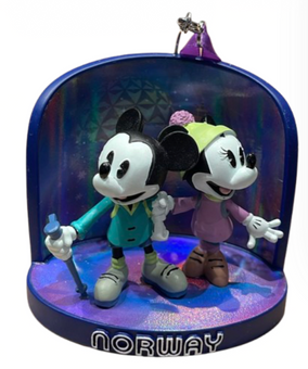 Disney Parks Epcot Norway Mickey & Minnie Mouse Christmas Ornament New With Tag