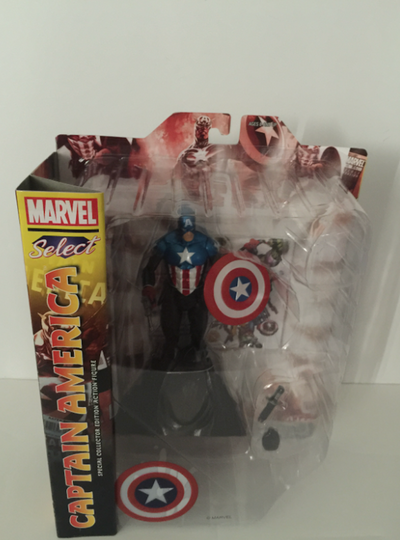 Disney Store Captain America Action Figure Marvel Select 7'' New With Box