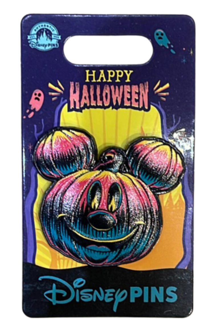 Disney Parks 2023 Happy Halloween Mickey Mouse Pumpkin Pin New with Card