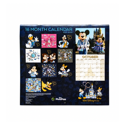 Disney 2022 Walt Disney World 50th Magical Celebration 16 Month Calendar New
