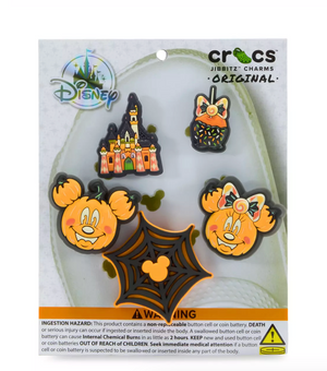 Disney Parks Mickey and Minnie Halloween Light-Up Jibbitz Set by Crocs New Card