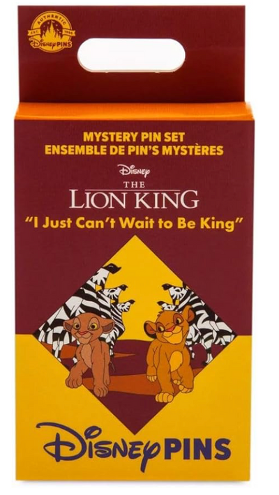 Disney Parks Lion King Can't Wait to be King Mystery Pin Blind Pack 2Pc New