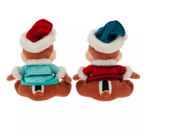 Disney Classic Santa Chip 'n Dale Holiday Christmas Plush Set New with Tag