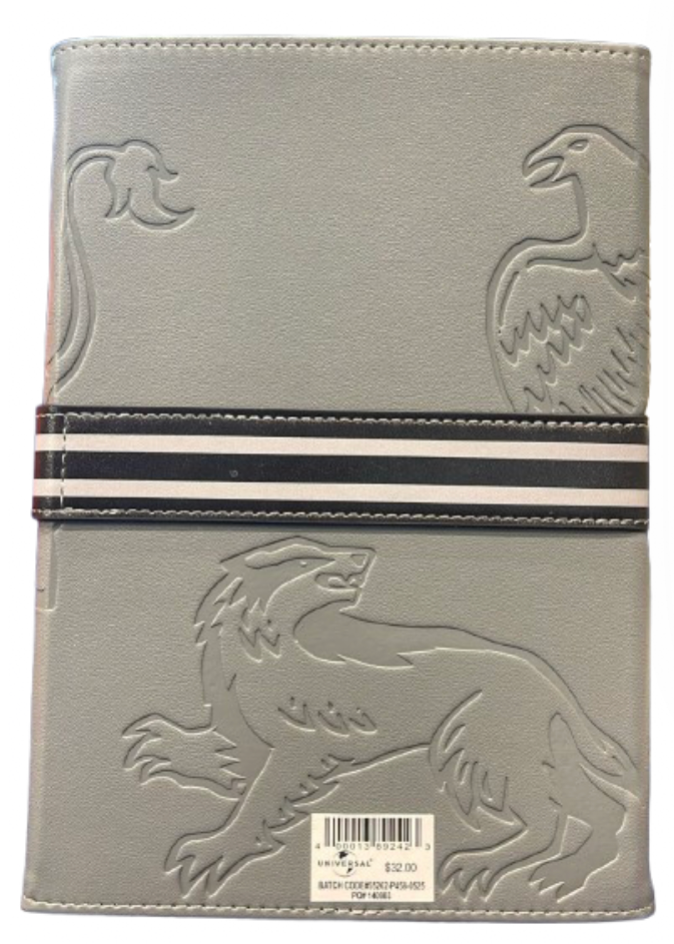Universal Studios Harry Potter Hogwarts Crest Gray Journal New With Tag