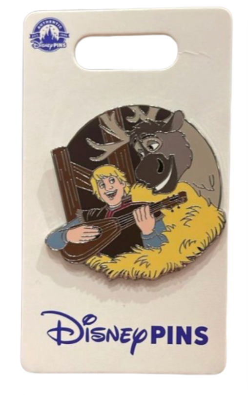 Disney Parks Frozen Kristoff & Sven Singing Reindeers Better Pin New With Card