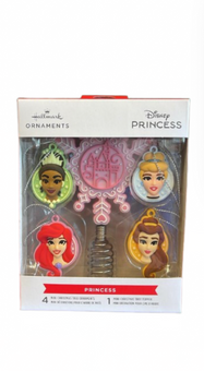 Hallmark Tiana Cinderella Belle Ariel Mini Ornament with Mini Tree Topper New