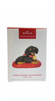 Hallmark 2025 Keepsake Puppy Love Long-Haired Dachshund Christmas Ornament New