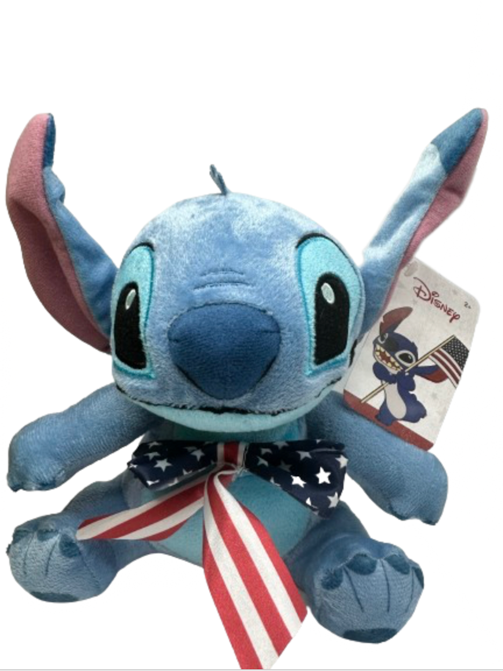 Disney American 4th of July Patriotic Stitch with Flag Bow Tie Plush New W Tag