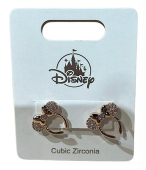 Disney Parks Minnie Mouse Ears Headband Earrings - Rose Gold New with Card