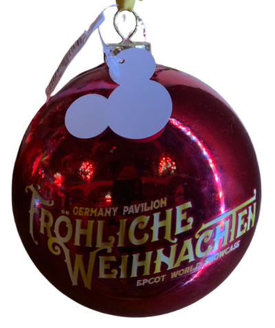 Disney Parks Epcot Germany Mickey Glass Christmas Ornament New With Tag