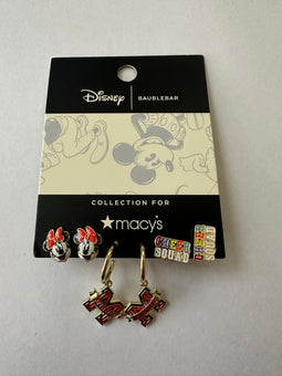 Disney Baublebar for Macy's Minnie Cheer Squad 3 Pair Earring Set New with Card