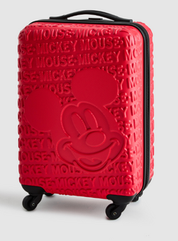 Disney Primark Mickey Mouse 30" Embossed Red Luggage Suitcase New With Tag