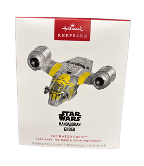 Hallmark Disney Star Wars Mandalorian Grogu Razor Crest Christmas Ornament New