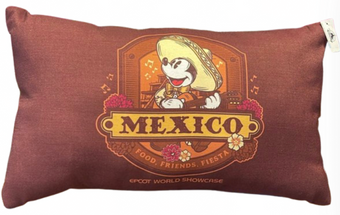 Disney Parks Mickey Mouse Epcot Mexico Food Friends Fiesta Throw Pillow New Tag
