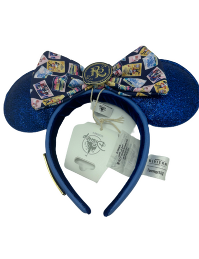 Disney Parks Riviera Resort Minnie Ears Blue Postcards Headband Loungefly New