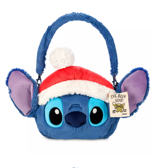 Disney Parks Stitch Santa I've Been Good Holiday Christmas Plush Bag New w Tag