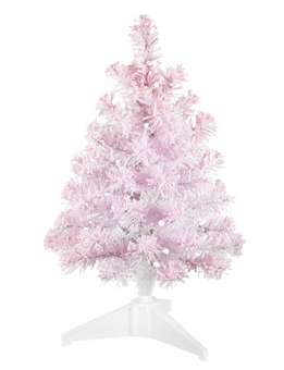 Hallmark Miniature Pastel Pink Pre-Lit Christmas Tree 18.75inc New with Tag
