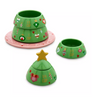Disney Mickey and Minnie Holiday Christmas Tree Ceramic Measuring Cup Set New