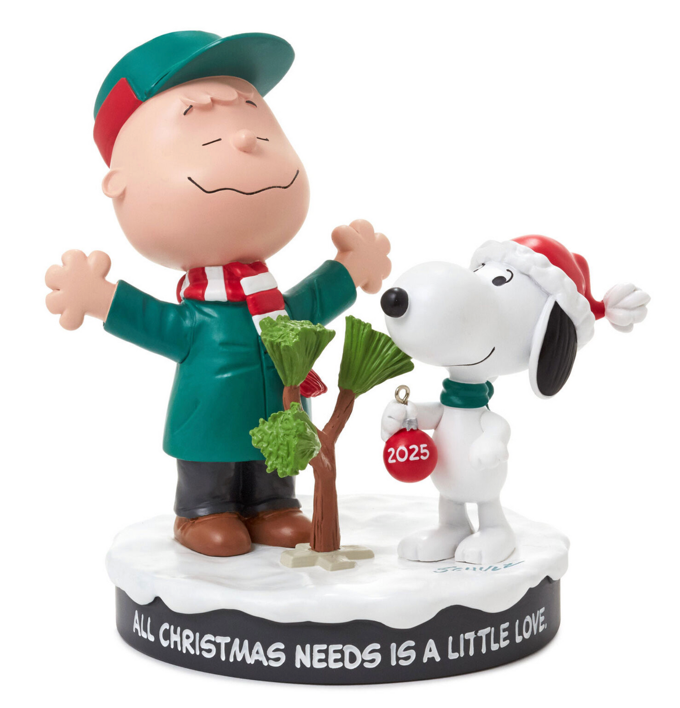 Hallmark Snoopy Charlie Brown All Christmas Needs is a Little Love Figurine New