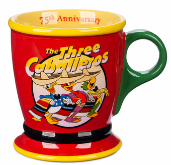 Disney Store The Three Caballeros 75th Anniversary Ceramic Mug Donald Panchito