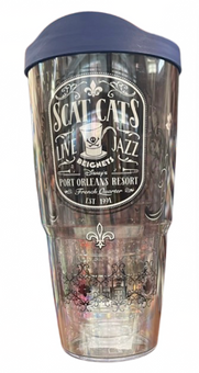 Disney Parks 2024 Port Orleans Resort Scat Cats Clear Plastic Tumbler New w Tag